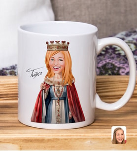 Bk Gift Kişiye Özel Karikatürlü Kadın Tasarımlı Beyaz Kupa Bardak-126, Arkadaşa Hediye , Karikatürlü Kupa Bardak