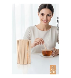 Ahşap Karıştırıcı Kaşık - 70'li Paket  Çay, Kahve ve Servis İçin Hijyenik ve Pratik!