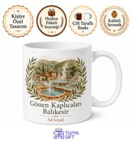 Gönen Kaplıcaları Balıkesir Hatırası Hediye Seramik Kupa Bardak
