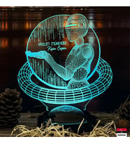 Yapay Zeka Yazılım Mühendisi Temalı 3D LED Lamba  Mesleki Kişiye Özel Hediye - LoveLamp