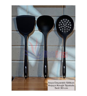 Sağlam ve dayanıklı 3'lü yapışmaz kepçe ve spatula seti