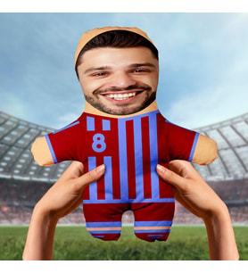 Motto Gift Kişiye Özel Fotoğraflı Bordo Mavi Taraftar Peluş Oyuncak 531011