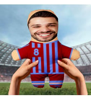 Motto Gift Kişiye Özel Fotoğraflı Bordo Mavi Taraftar Peluş Oyuncak 531011