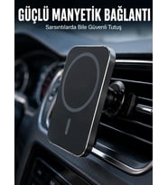 15w Magsafe Uyumlu Manyetik Araç Şarj Standı Güçlü Mıknatıslı Telefon Tutucu