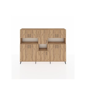 Arges Dolap 14 Raflı 10 Kapaklı 220x30x163 Çam-Çam