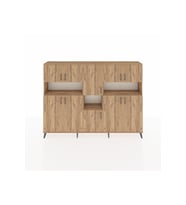 Arges Dolap 14 Raflı 10 Kapaklı 220x30x163 Çam-Çam