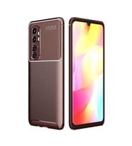 Xiaomi Mi Note 10 Lite Kılıf Esnek Soft Karbon Tasarım Legion Serisi (Kahverengi)