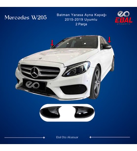 Mercedes W205 2015-2019 Piano Black Batman Yarasa Ayna Kapağı