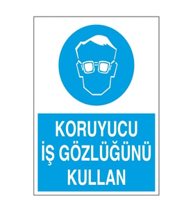 Koruyucu İş Gözlüğü Kullan 21x35 Arkası Yapışkanlı Levha