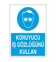 Koruyucu İş Gözlüğü Kullan 21x35 Arkası Yapışkanlı Levha