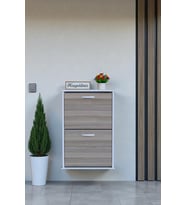 Eliusta Holen Cordoba Renk Ayakkabılık 2 Düşer Kapak 52 cm Genişlik Kapı Önü Asma Ayakkabılık 52x74x26 cm (Sütlü Kahve)