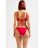 Kadın Bikini Takımı Balconette Balenli Üst Bağlama Detaylı Normal Bel Slip Alt Örme Kumaş Yazlık