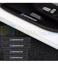 Bmw M Performance Logo Karbon Kapı Eşiği Oto Sticker Etiket Yapıştırma Çıkartma 4 Parça