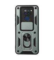 Xiaomi Redmi Note 9 Kılıf Pars Lens Yüzüklü Silikon - Yeşil