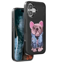 Durukar® iPhone 16 Cute Desenli Kapak - Siyah