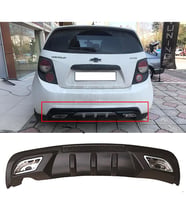 Chevrolet Aveo HB Difüzör Difizör Siyah + Kare Egzoz Görünüm C Tip 2012 - 2016