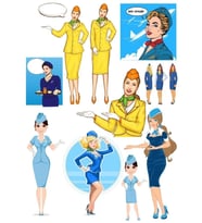 Hostes Sticker Set-1 12 Parça Telefon, Tablet, Defter, Laptop Sticker