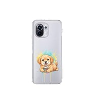 Xiaomi Mi 11 ile Uyumlu Splash Köpek Tasarımlı Şeffaf Silikon Kılıf