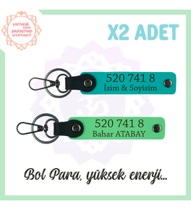 Koyu Turkuaz-Fıstık Yeşil, Kişisel x2 Anahtarlık, Enerji Manevi Huzur Sağlayan Özel Hediye 520 741 8 (Çok Renkli)