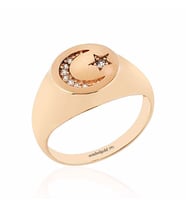 Ayyıldız Şövalye Altın Yüzük 14K Rose Gold (Çok Renkli)