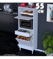 Eliusta Meva 55 cm Çekmeceli Fırın Dolabı Sepetli Çok Amaçlı Mutfak Kiler Oyuncak Banyo Dolabı 55x163x32 cm