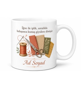 Dünya Tekstil Günü Terzilere Özel Baskılı Kupa Bardak Hediye