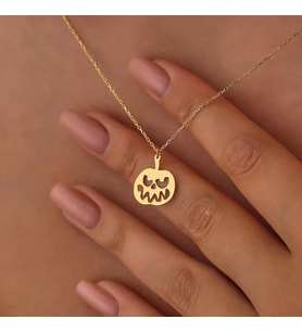 Kişiye Özel Korkunç Balkabağı Kolye 925K Gümüş (Gold)