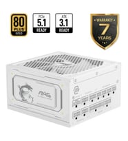 MSI MAG 1000GL PCIE5 WHITE 1000W 80 GOLD POWER
