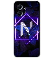 Redmi Note 12 4G Kılıf HD Desen Baskılı Kılıf - Dark Neon Yaprak N Harfi
