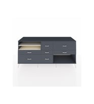 Kronos Konsol 2 Raflı 7 Çekmeceli  220x59x99 Antrasit-Aytaşı/Antrasit