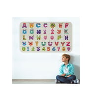Sevimli Canavarlar Eğitici Türkçe Alfabe Ve Sayı, Çocuk Odası, Anaokulu Duvar Stickeri-3894-85x130