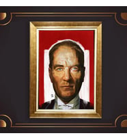 Altın Varaklı Çerçeveli Paspartulu Atatürk Tablo z4810 (Gold)