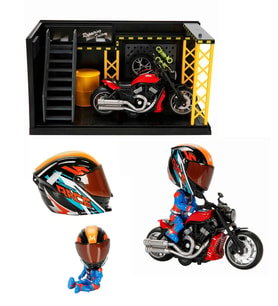 1:12 Sesli ve Işıklı Harley Wolverine Die Cast Çek Bırak Motosiklet ve Tamir Atölyesi Seti