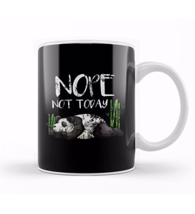 Funny Nope Not Today Lazy Sleepy Panda Distressed Kupa Bardak Porselen