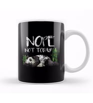 Funny Nope Not Today Lazy Sleepy Panda Distressed Kupa Bardak Porselen