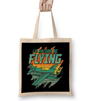 I d Rather Be Flying Retro Airplane Pilot Aviation Bez Çanta Uzun Saplı