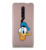 Xiaomi Redmi K20 Soft Premier Kapak Donald Duck-A Tasarımlı Silikon Kılıf - Pudra (Şeffaf)