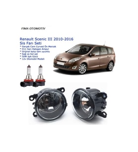 8200074008-Camlı Sağ+Sol Renault Uyumlu Grand Scenic Iıı 2014 Sis Farı Set Oem: 8200074008