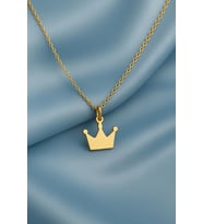 Kişiye Özel Minimal Tasarım Taç Kolye 925K Gümüş (Gold)