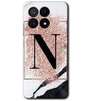 Poco x6 Pro Kılıf HD Desen Baskılı Kılıf - Pembe Mermer Desenli N Harfi