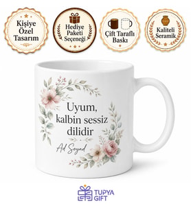 İsme Özel Uyum Yazılı Kupa Bardak Hediye Özel Tasarım Baskılı Porselen