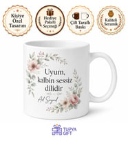 İsme Özel Uyum Yazılı Kupa Bardak Hediye Özel Tasarım Baskılı Porselen