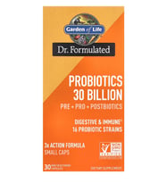 Garden of Life Dr Formulated 30 Capsul 3-in-1 Complete Probiotics, Prebiotics  Postbiotics - PRE + PRO + POSTBIOTIC for Adults’ Digestive  Immune Health, 30 Billion CFU. (Renksiz)