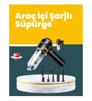 Mey İthalat® Araç İçi Derinlemesine Temizlik İçin Kompakt ve Ergonomik El Süpürgesi