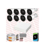 Provzen RV Hikvision 8 Kameralı Full HD 20mt Gece Görüşlü Güvenlik Kamerası Olay Anında bildirim