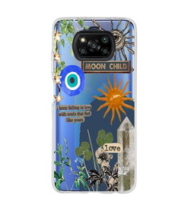 Poco X3 Pro Uyumlu Moon Child Desenli Şeffaf Telefon Kılıfı