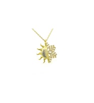 Gümüş Gold Güneş Kartanesi Kadın Kolye CSR2181211
