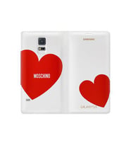 Galaxy S5 ile Uyumlu Moschino Flip Wallet Kılıf Kırmızı Kalp EF-WG900RREGWW