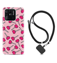 Xiaomi Redmi Note 7 8 9 Pro 10 2022 10 Pro 10S Kılıf Boyun Askılı Silikon Heart Lollipop 1414