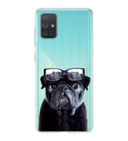 PrintiFy Samsung Galaxy A71 ile Uyumlu 1mm Slim Fit Köpek 3 050f Baskılı Şeffaf  Kılıf